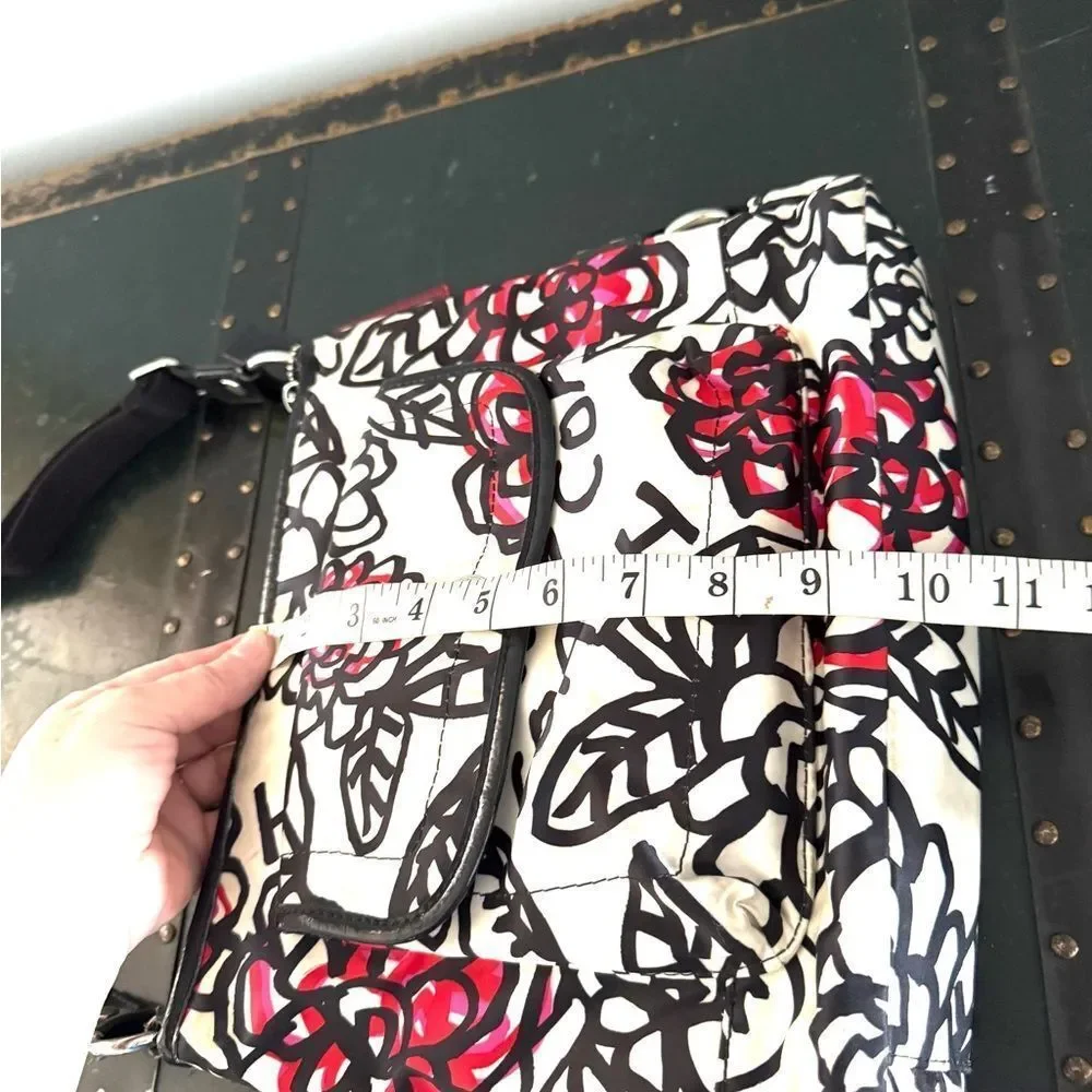 Coach Satin Poppy Black White Red shoulder crossbody Bag